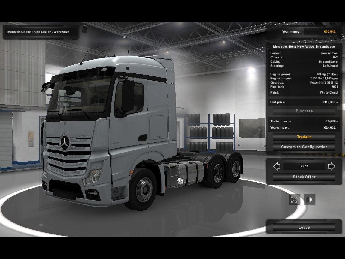 New Actros Extra Fuel & Stability – Parts mod for Euro Truck Simulator 2