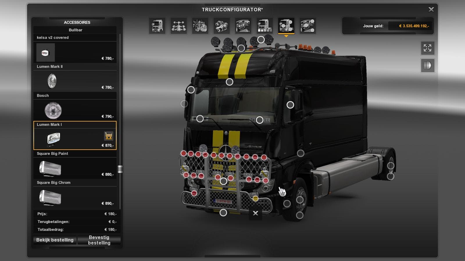 Mercedes longline stand alone – Parts mod for Euro Truck Simulator 2
