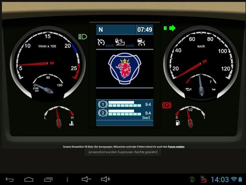 Scania Streamline V8 Dashboard Beta – Parts mod for Euro Truck Simulator 2