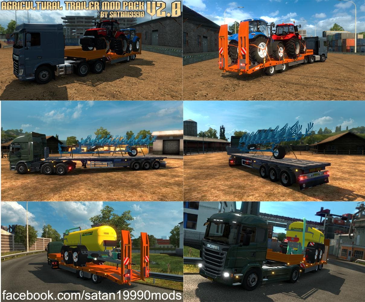 AGRICULTURAL TRAILER MOD PACK – Trailers mod for Euro Truck Simulator 2