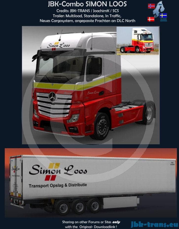 JBK – SIMON LOOS COMBO PACK – Skins mod for Euro Truck Simulator 2