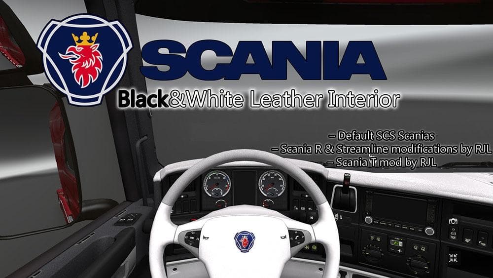 SCANIA BLACK & WHITE INTERIOR – Other mod for Euro Truck Simulator 2