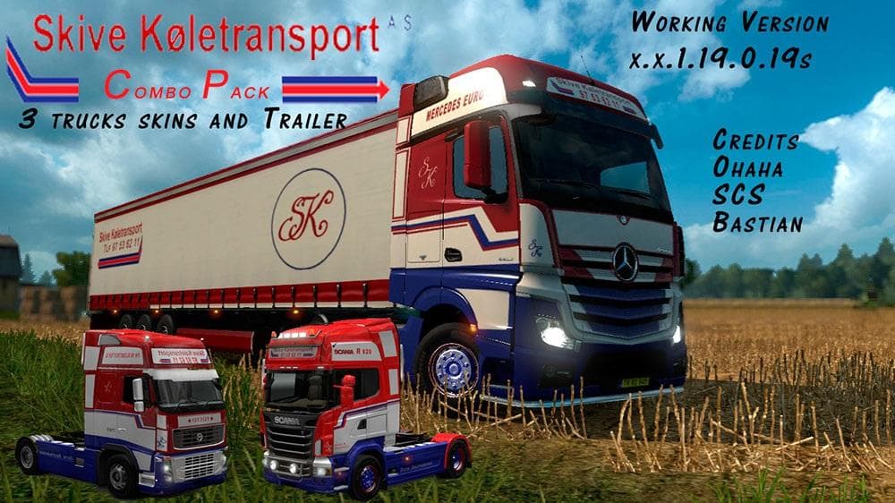 SKIVE KOLETRANSPORTER COMBO PACK – Trailers mod for Euro Truck Simulator 2