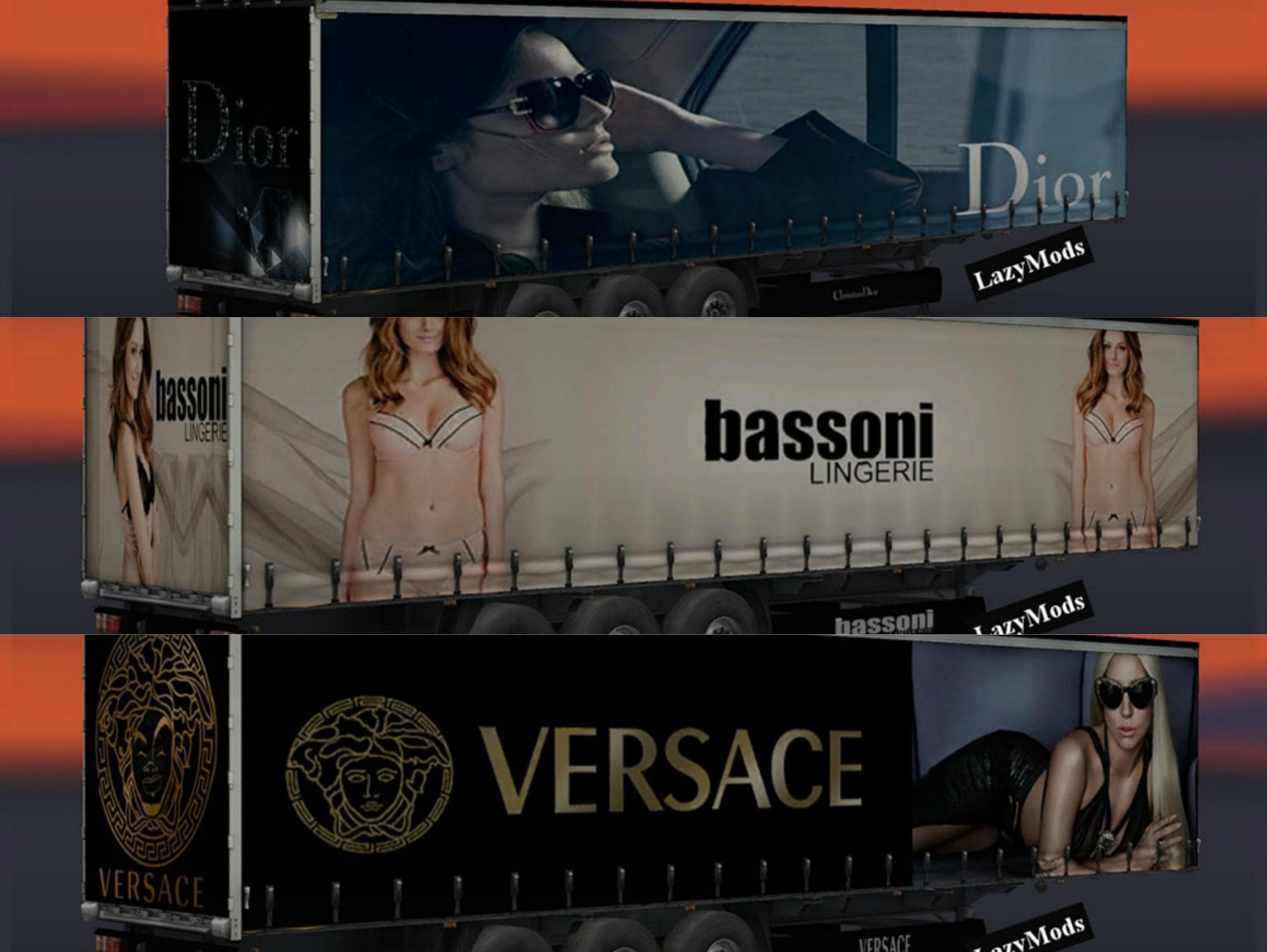 LAZY MODS LUXURY BRANDS TRAILERS PACK – Trailers mod for Euro Truck Simulator 2