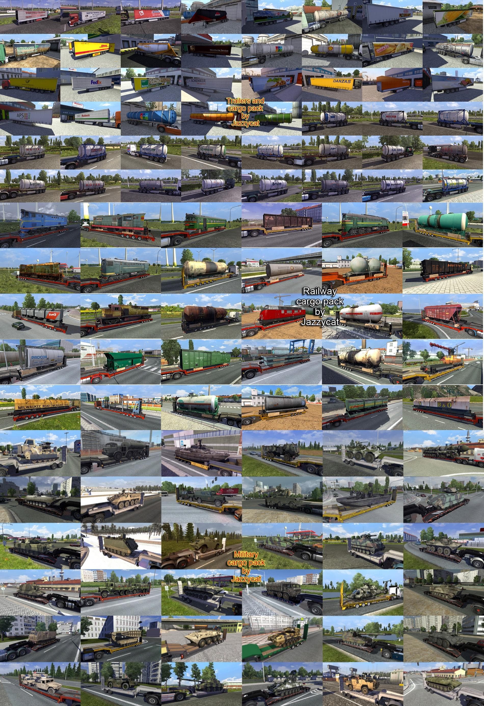 ADDONS FOR THE TRAILERS AND CARGO PACKS AND FROM JAZZYCAT – Trailers mod for Euro Truck Simulator 2