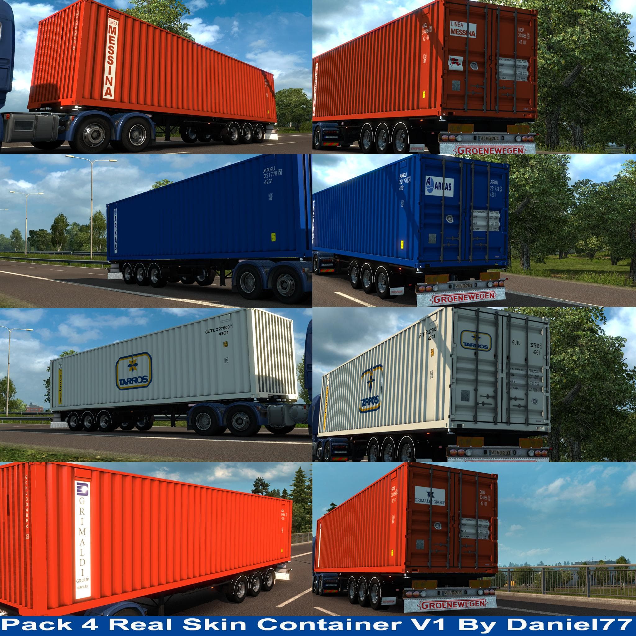 PACK 4 REAL SKIN CONTAINER V1 – Skins mod for Euro Truck Simulator 2
