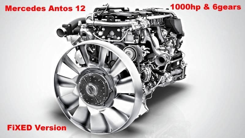 MERCEDES ANTOS 12 1000 HP + 6 GEARS FIXED – Parts mod for Euro Truck Simulator 2