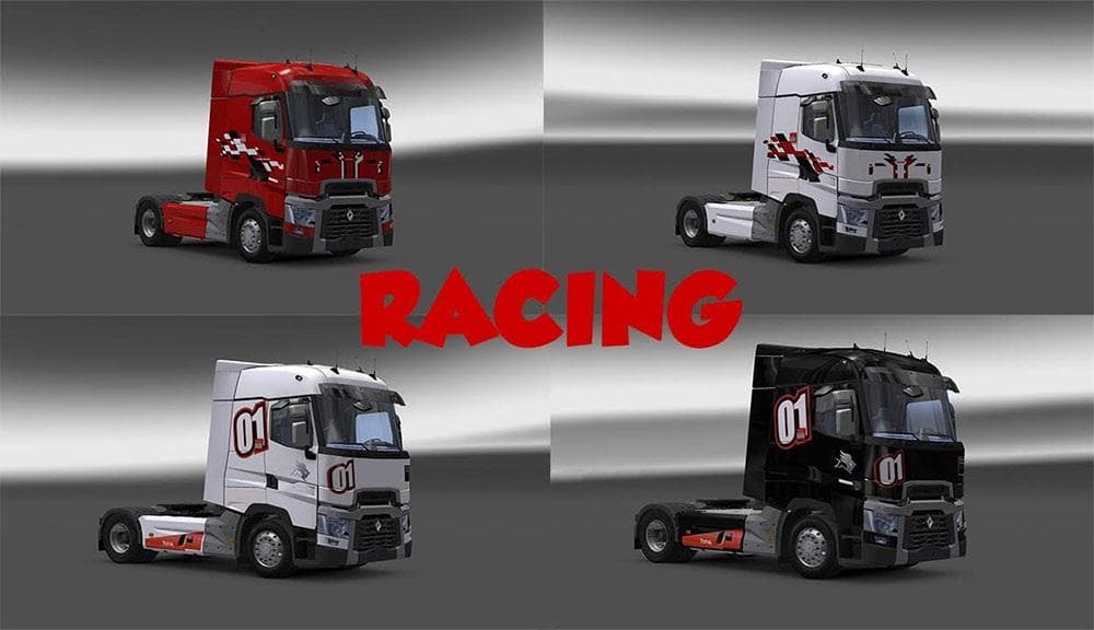 SKIN PACK RENAULT RANGE T RACING – Skins mod for Euro Truck Simulator 2