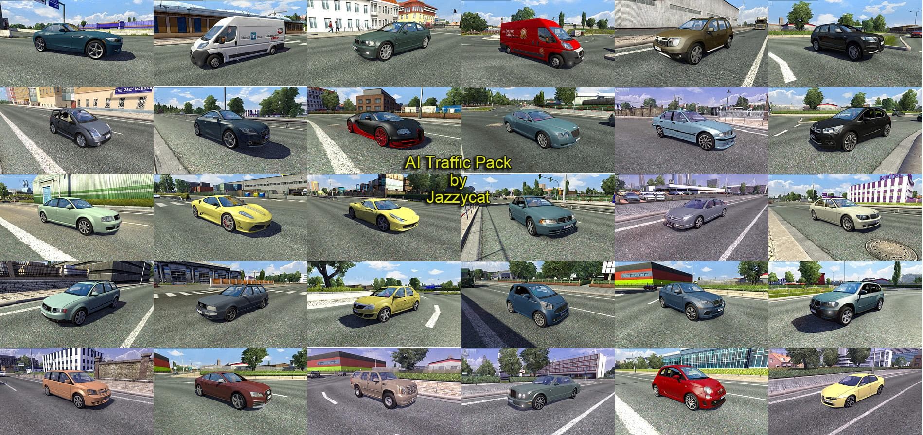 AI TRAFFIC PACK BY JAZZYCAT – Other mod for Euro Truck Simulator 2