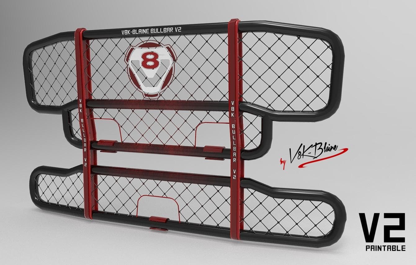 V8K BULLBAR V2 PAINTABLE – Parts mod for Euro Truck Simulator 2