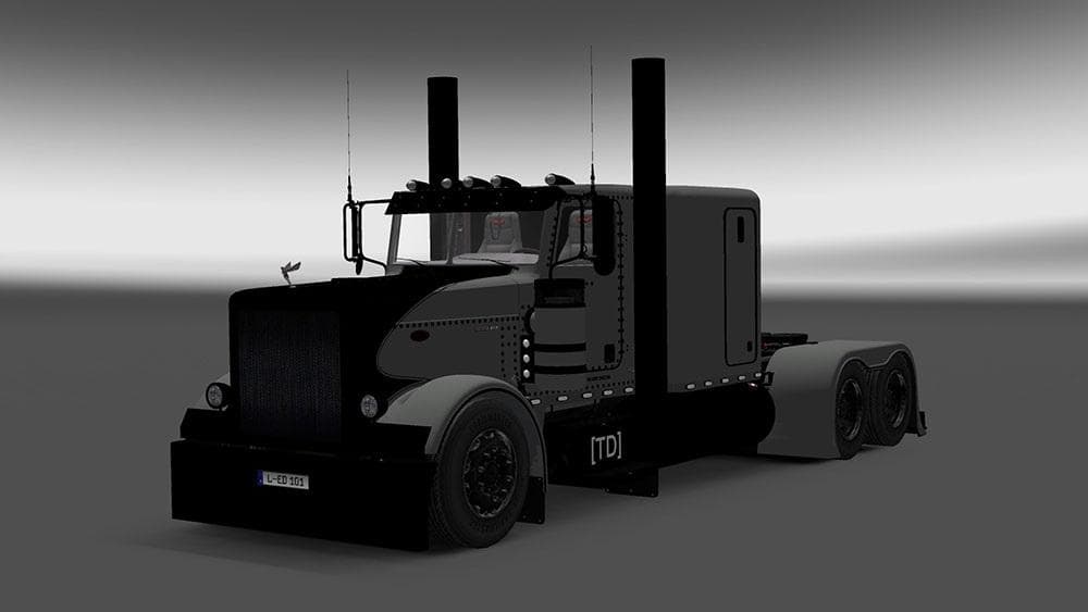 GREY/BLACK MATT SKIN FOR MODIFIED PETERBILT 389 – Skins mod for Euro Truck Simulator 2