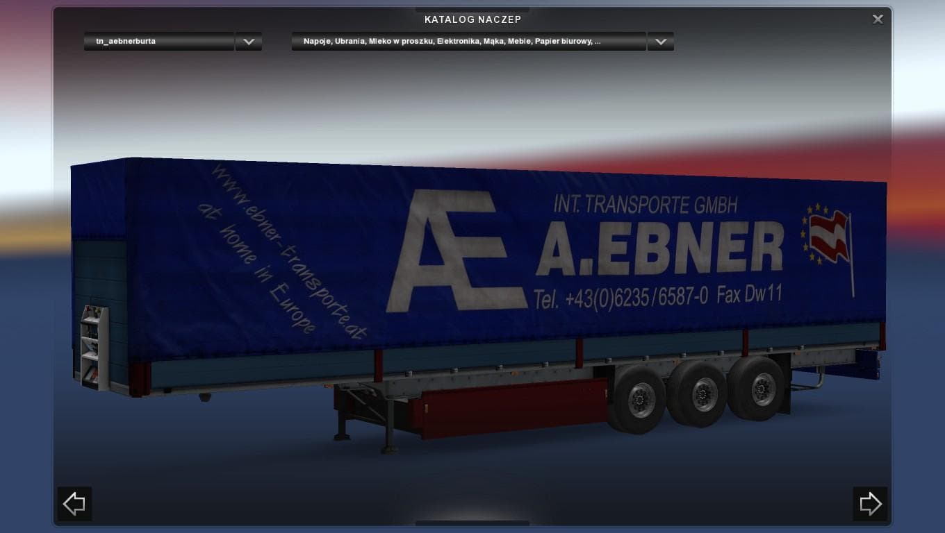 A.EBNER FLATBED SEMI-TRAILER 1.20.X – Trailers mod for Euro Truck Simulator 2