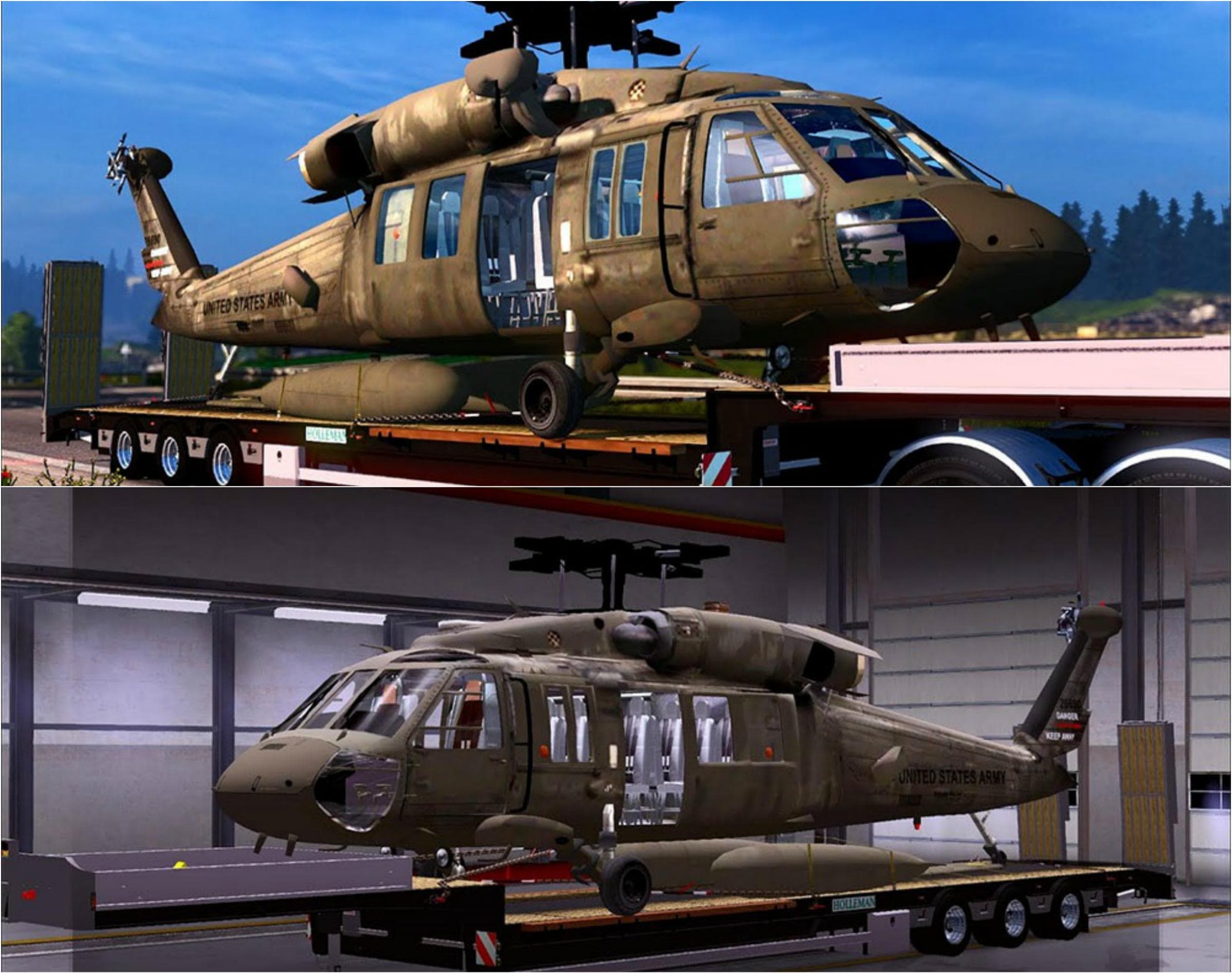 UH-60 BLACK HAWK TRAILER V3 – Trailers mod for Euro Truck Simulator 2
