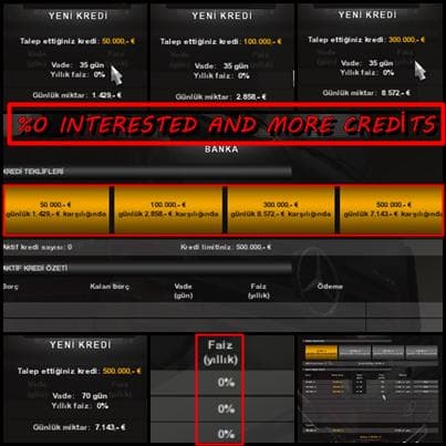 0 PROC. INTERESTED AND MORE CREDITS 1.20 – Parts mod for Euro Truck Simulator 2