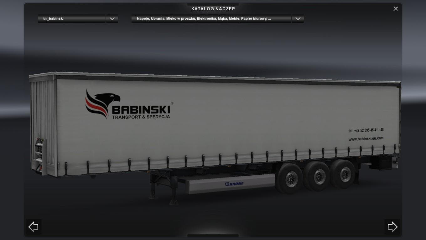 BABINSKI TRANSPORT 1.20.X – Trailers mod for Euro Truck Simulator 2