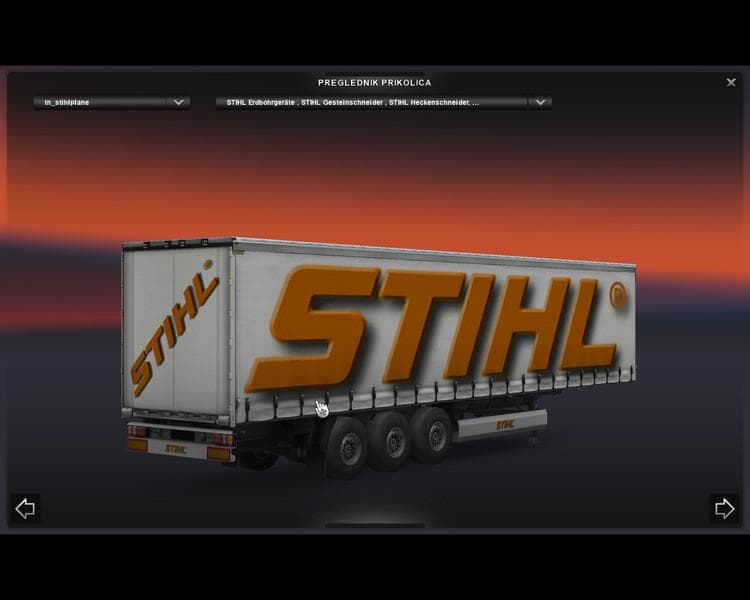 STIHL CURTAINSIDER – Trailers mod for Euro Truck Simulator 2