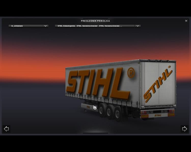 STIHL CURTAINSIDER V1.3 - ETS2 mods download – trailers screenshot 2