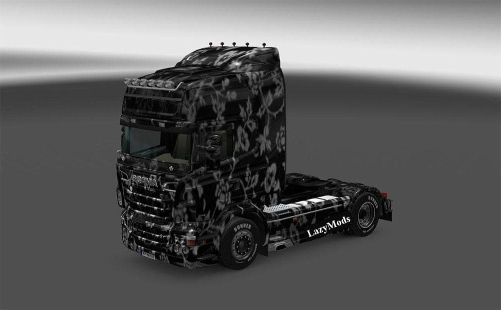 Scania RJL White Flowers Skin – Skins mod for Euro Truck Simulator 2