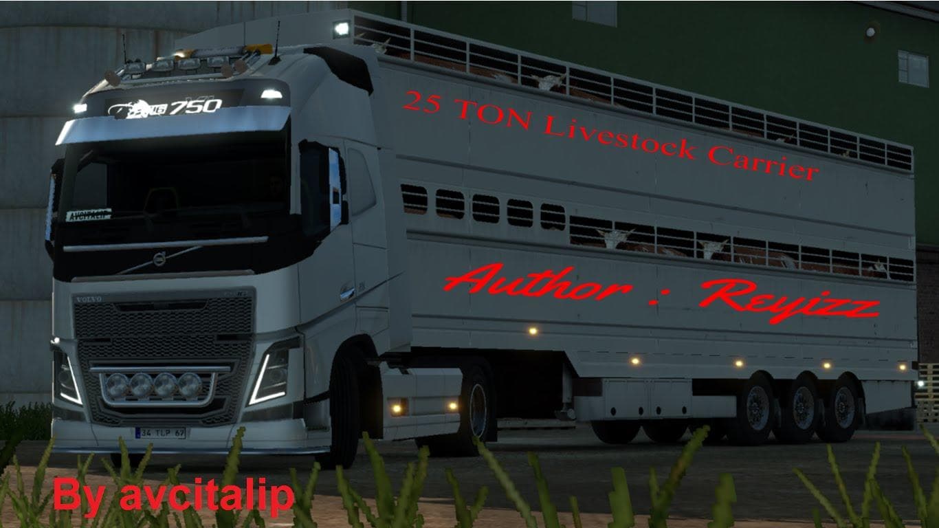 25 TON Livestock Carrier Trailer Mod (Work ETS2MP) – Trailers mod for Euro Truck Simulator 2