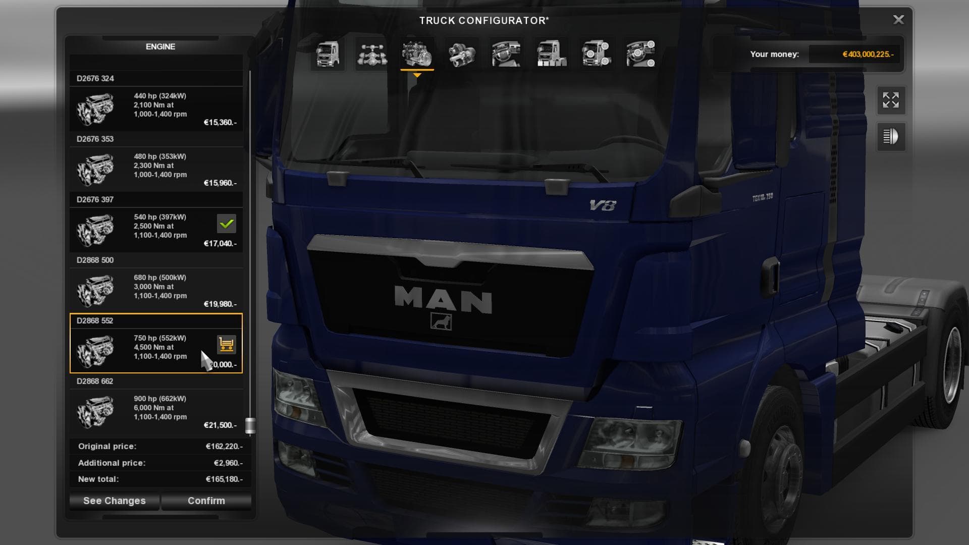 MAN 750 AND 900 HP ENGINES - ETS2 mods download – parts screenshot 2