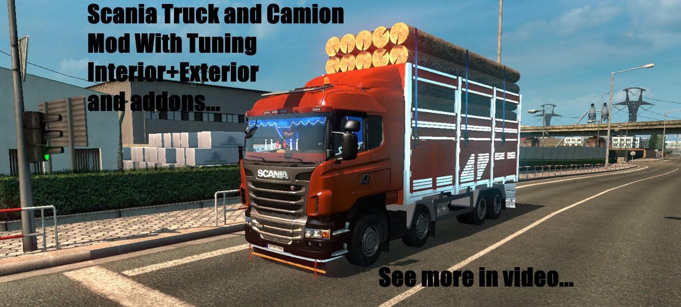 Scania 8x4 Camion and Truck+Addons – Parts mod for Euro Truck Simulator 2
