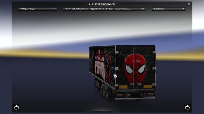 SKIN SPIDERMAN TRAILER - ETS2 mods download – skins screenshot 2