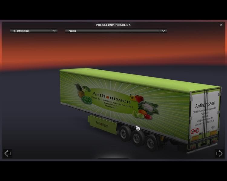 ANTHONISSEN FRIDGE TRAILER – Trailers mod for Euro Truck Simulator 2