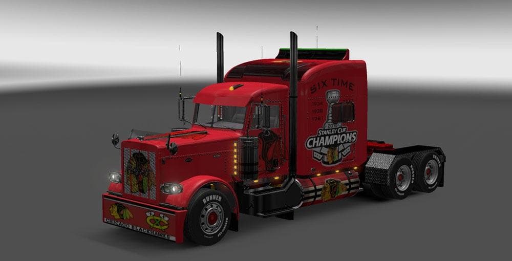 PETERBILT 389 CHICAGO BLACK HAWKS SKIN – Skins mod for Euro Truck Simulator 2
