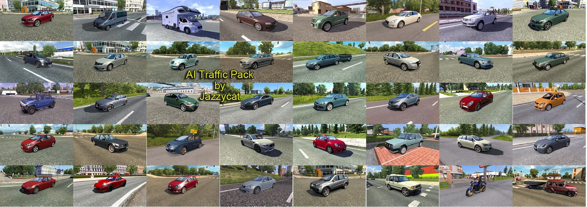 AI TRAFFIC PACK BY JAZZYCAT V3.1 – Other mod for Euro Truck Simulator 2