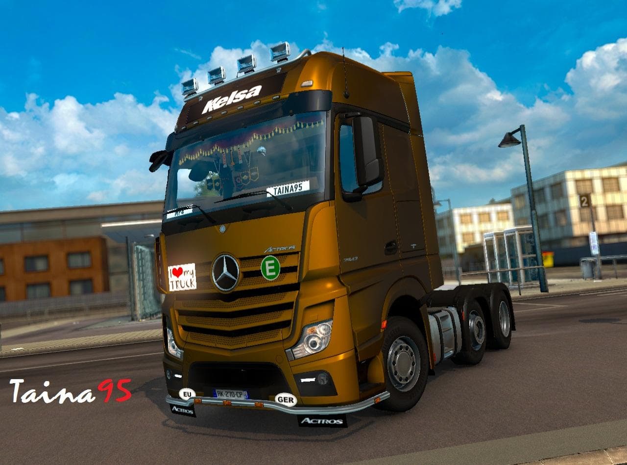 MERCEDES ACTROS MP4 V1.6 + CABIN ACCESSORIES DLC – Parts mod for Euro Truck Simulator 2