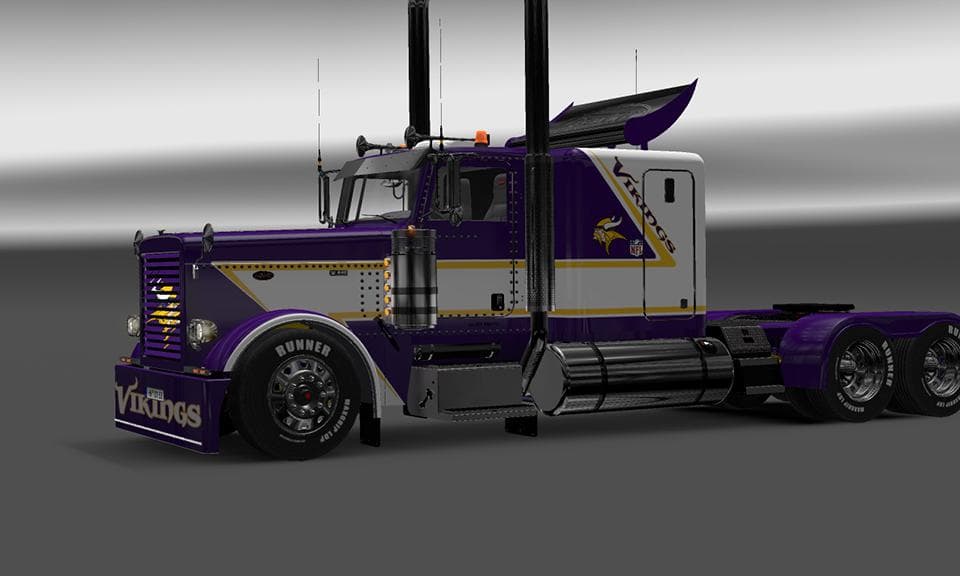 MINESOTTA VIKINGS MODIFIED PETERBUILT 389 - ETS2 mods download – skins screenshot 2