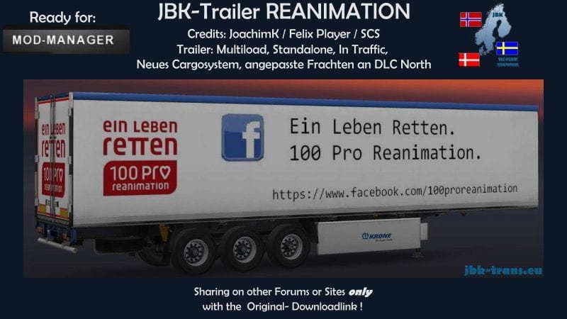 JBK – REANIMATION TRAILER – Trailers mod for Euro Truck Simulator 2