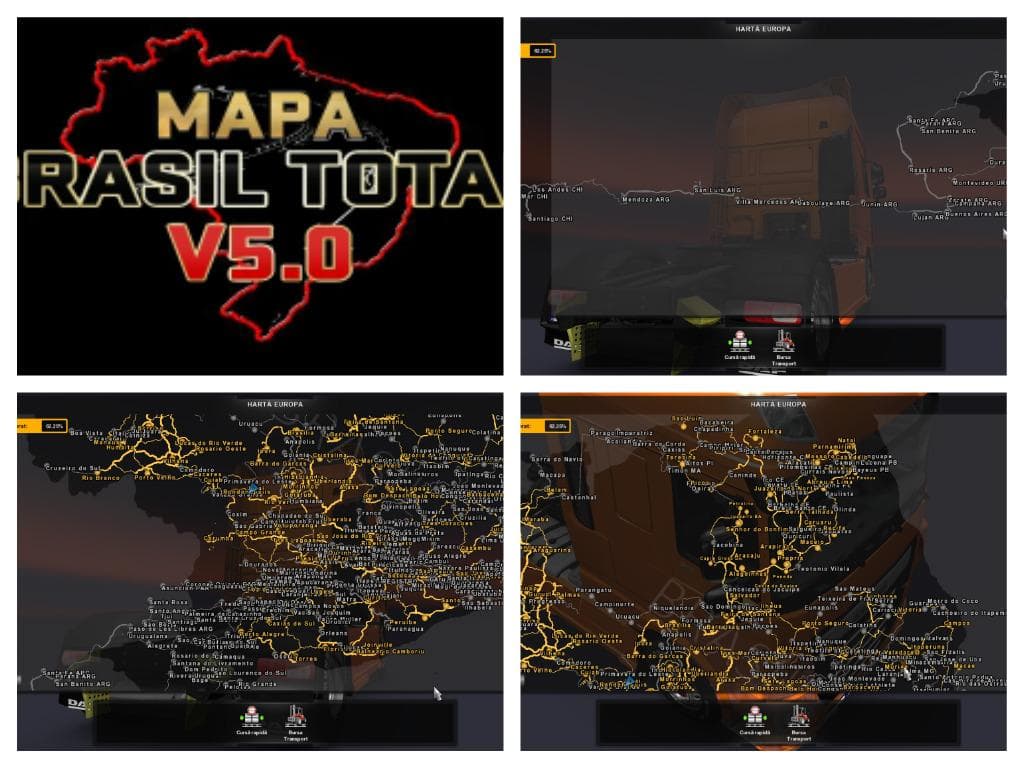 BRAZIL MAP V5.0 – Maps mod for Euro Truck Simulator 2