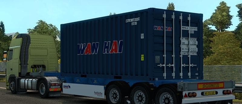 4 TRAILER CONTAINER 20 FT REAL SKIN V1.0 - ETS2 mods download – trailers screenshot 2