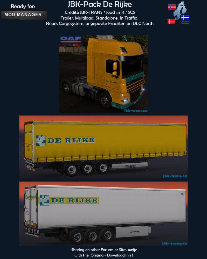 JBK – PACK DERIJKE – Trailers mod for Euro Truck Simulator 2