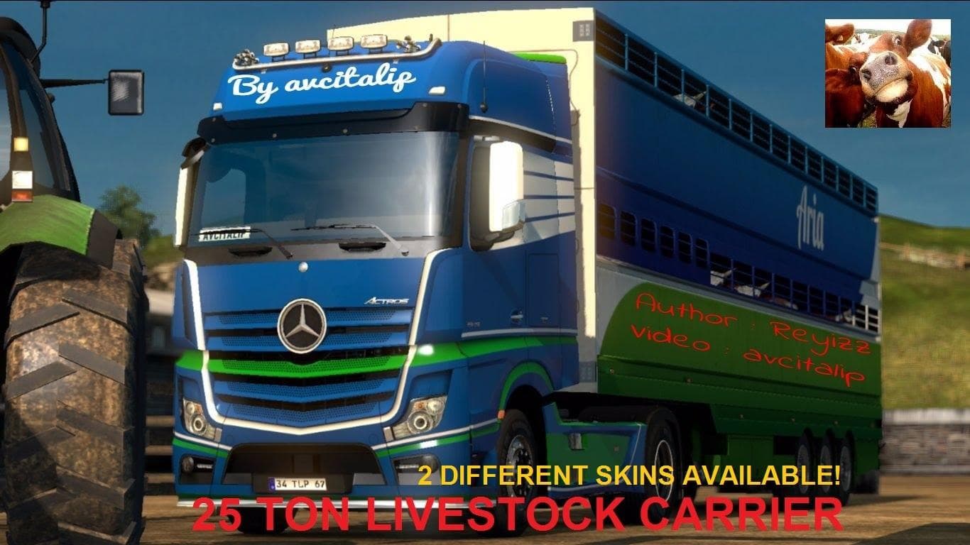 LIVESTOCK TRAILER 2 DIFFERENT SKINS – Trailers mod for Euro Truck Simulator 2