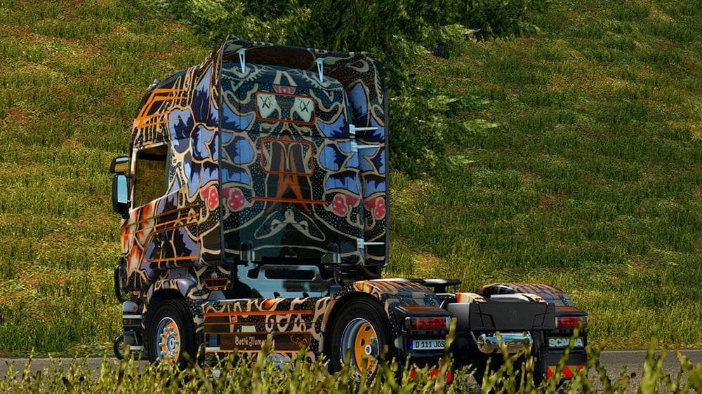 SCANIA R 2009 BATIK SKIN + TRAILER AERO DYNAMIC - ETS2 mods download – skins screenshot 2