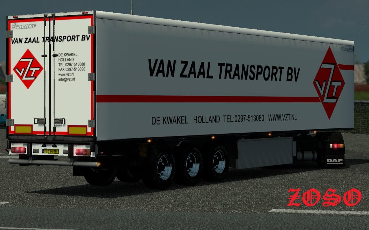 DAF XF 50K VAN ZAAL TRANSPORT SKIN - ETS2 mods download – skins screenshot 2