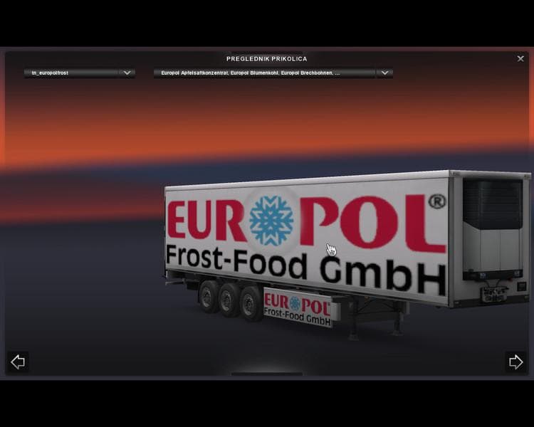 EUROPOL FROST KUEHLAUFLIEGER V1.4 – Trailers mod for Euro Truck Simulator 2