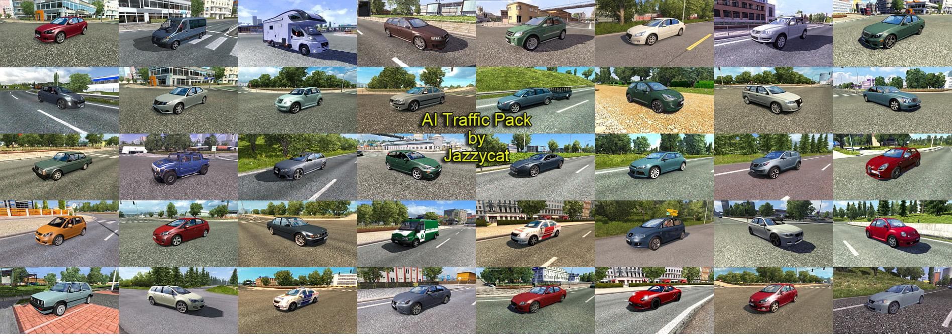 AI TRAFFIC PACK BY JAZZYCAT V3.2 – Other mod for Euro Truck Simulator 2