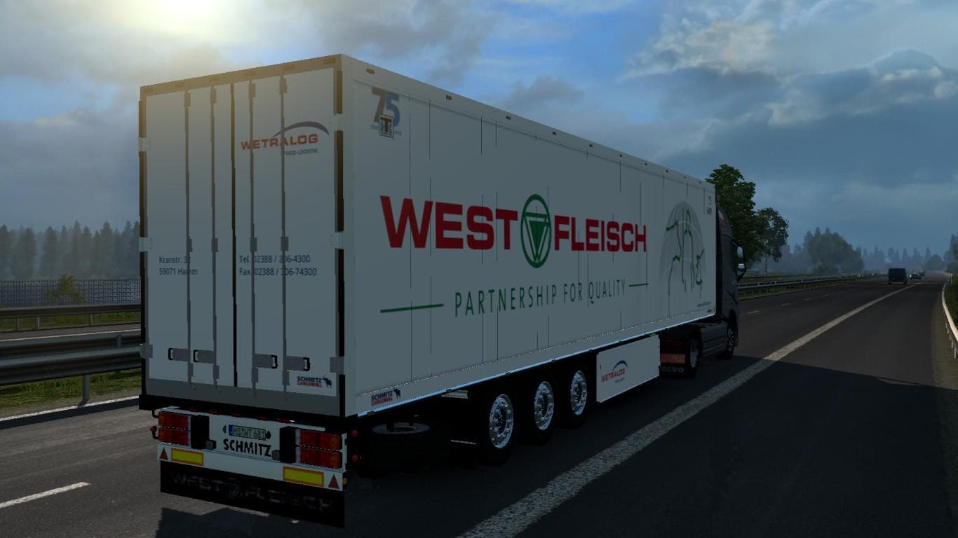 SCHMITZ S.KO BY ROADHUNTER – WESTFLEISCH SKIN BY STEINI – Skins mod for Euro Truck Simulator 2