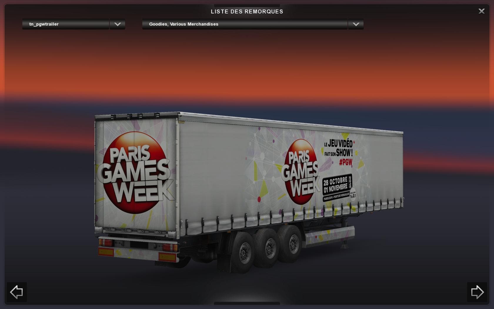 PARIS GAMES WEEK TRAILER STANDALONE V1.0 – Trailers mod for Euro Truck Simulator 2