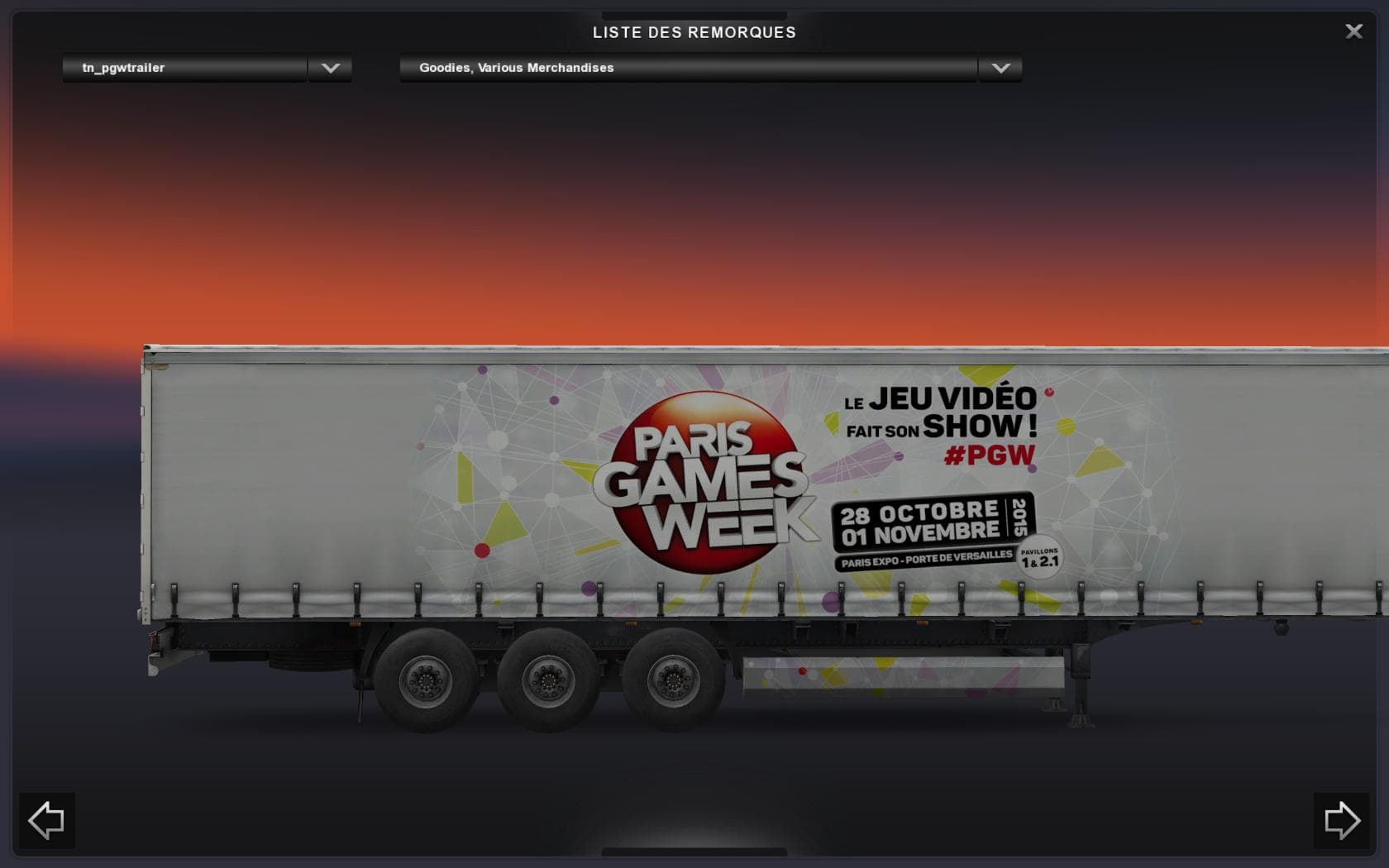 PARIS GAMES WEEK TRAILER STANDALONE V1.0 - ETS2 mods download – trailers screenshot 2