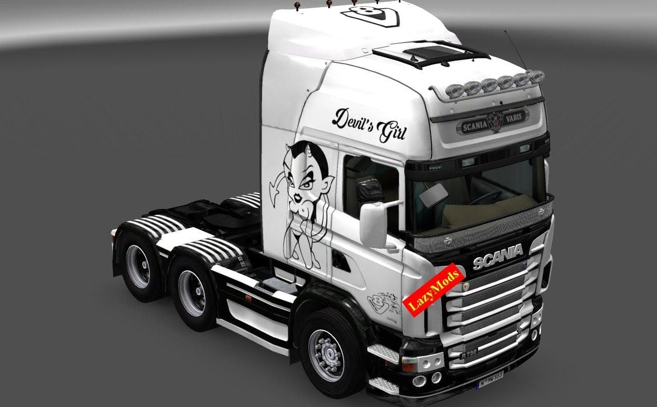 SCANIA V8 DEVIL’S GIRL [LAZYMODS] – Skins mod for Euro Truck Simulator 2