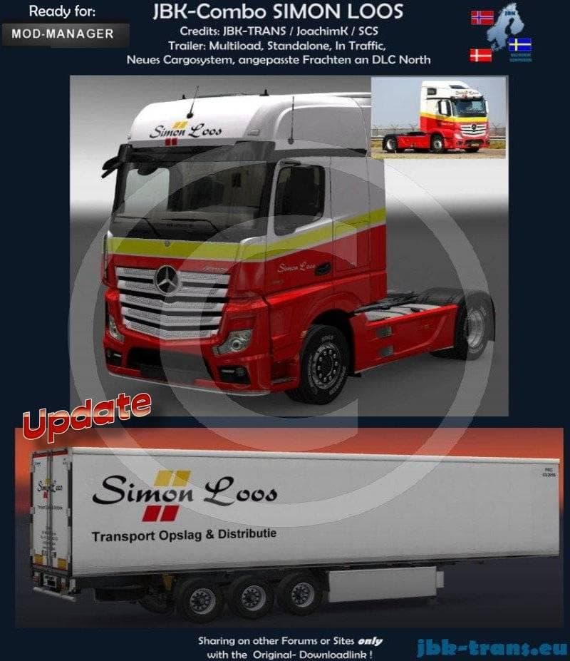JBK- COMBO SIMON LOOS – Trailers mod for Euro Truck Simulator 2