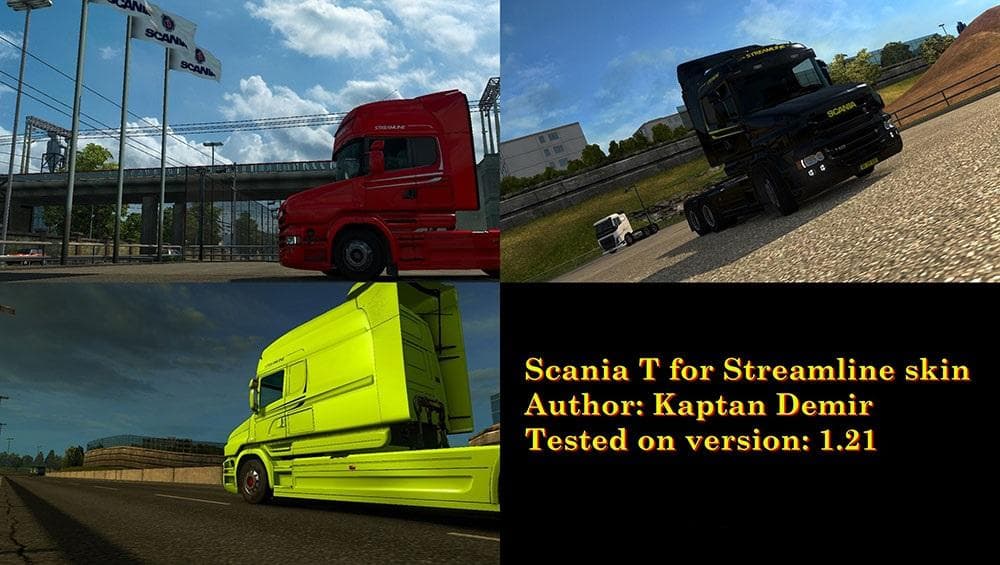 SCANIA T FOR STREAMLINE SKIN – Skins mod for Euro Truck Simulator 2