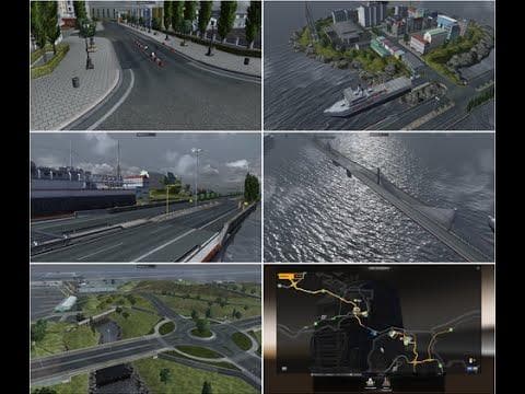 Bridge from Calais to Dover and City on Island v6.3 – Maps mod for Euro Truck Simulator 2