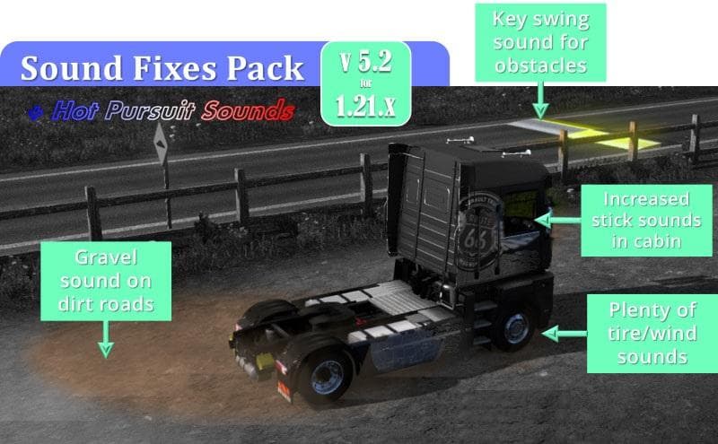 Sound Fixes Pack + Hot Pursuit Sounds v5.2 – Sounds mod for Euro Truck Simulator 2