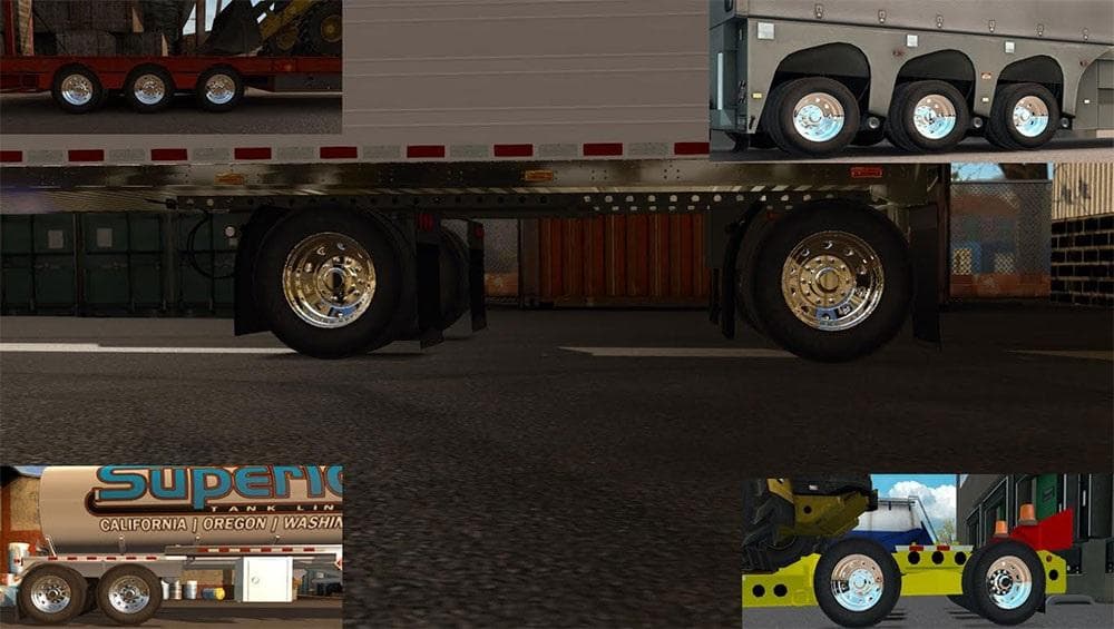 New rims And wheels for all trailers – Parts mod for Euro Truck Simulator 2