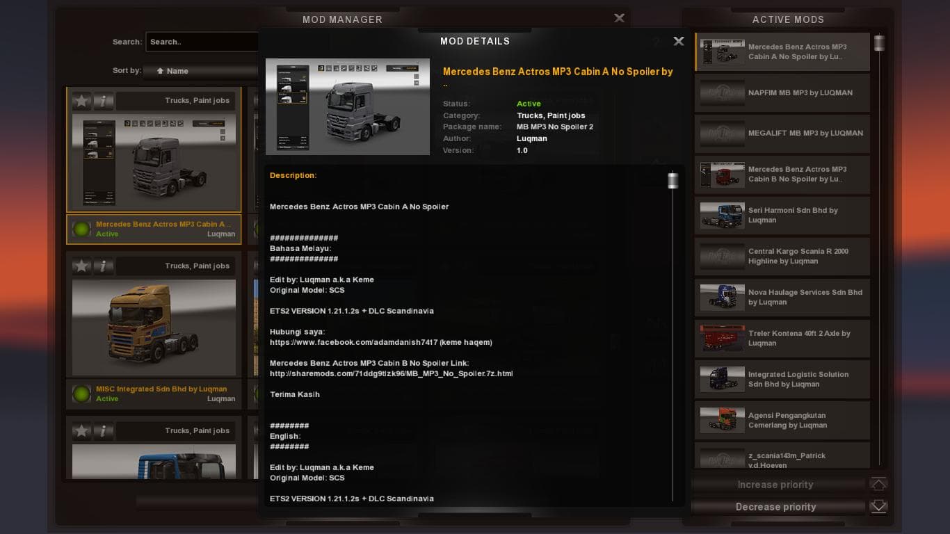 MB MP3 Megaspace No Spoiler – Parts mod for Euro Truck Simulator 2
